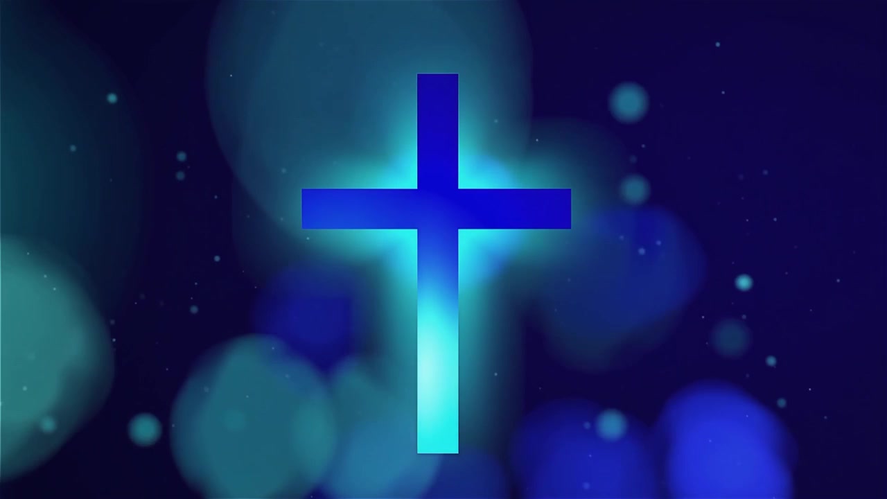 Croce Cristiana Luce Celestiale Sfondo per il Culto.