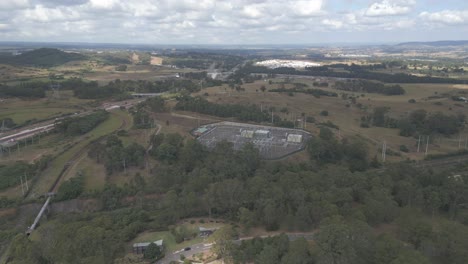 Vista-Aérea-Del-Jardín-Botánico-Australiano-En-El-Suburbio-De-Mount-Annan,-Nueva-Gales-Del-Sur,-Australia