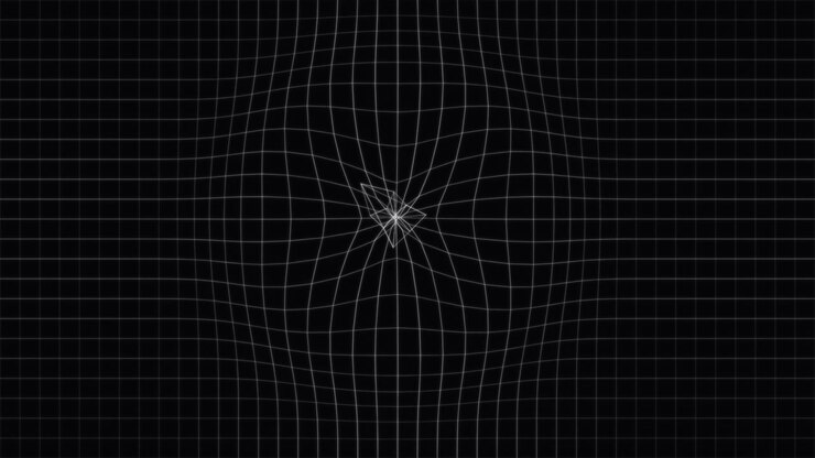 Abstrakt gitterforvrængningsanimation med bevægelig geometrisk form