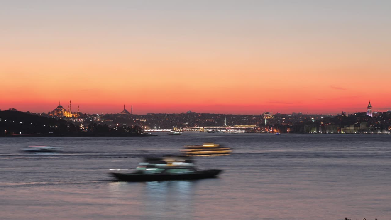 tramonto della penisola storica di istanbul