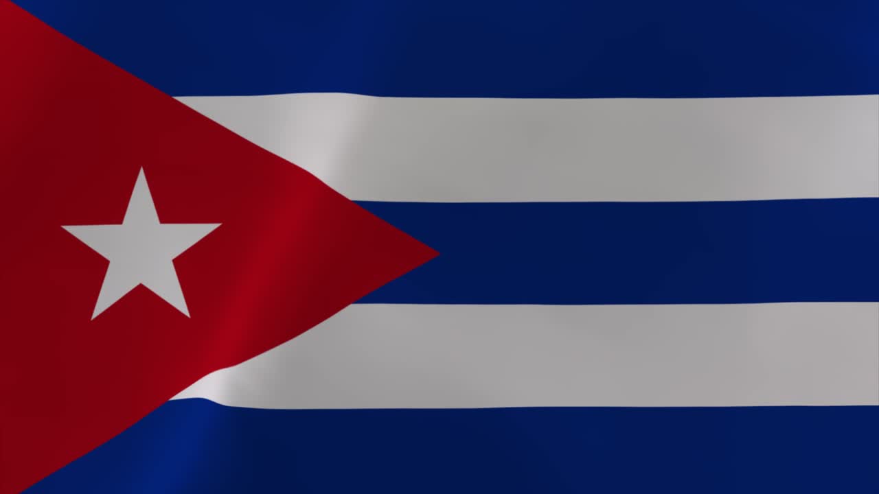 cuba agitando la bandera 4k con fondo de papel tapiz en movimiento