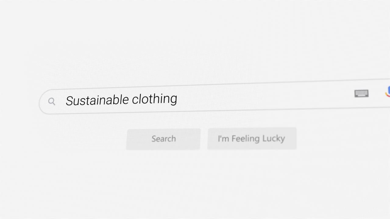 búsqueda de ropa sostenible en el navegador de internet
