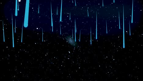 moviéndose a través del espacio estelar, hermosa abstracción con el cosmos cayendo estrellas azules, concepto de infinito. animación. un viaje a través de un espacio sin fin, campos estelares y nebulosas