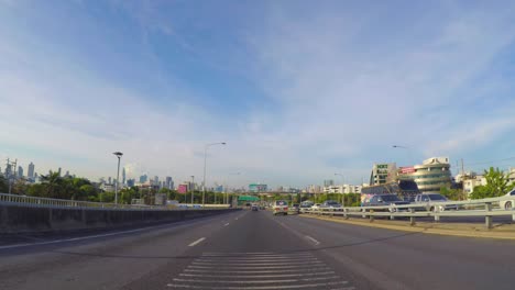 driving on chalerm maha nakhon expressway to bangkok