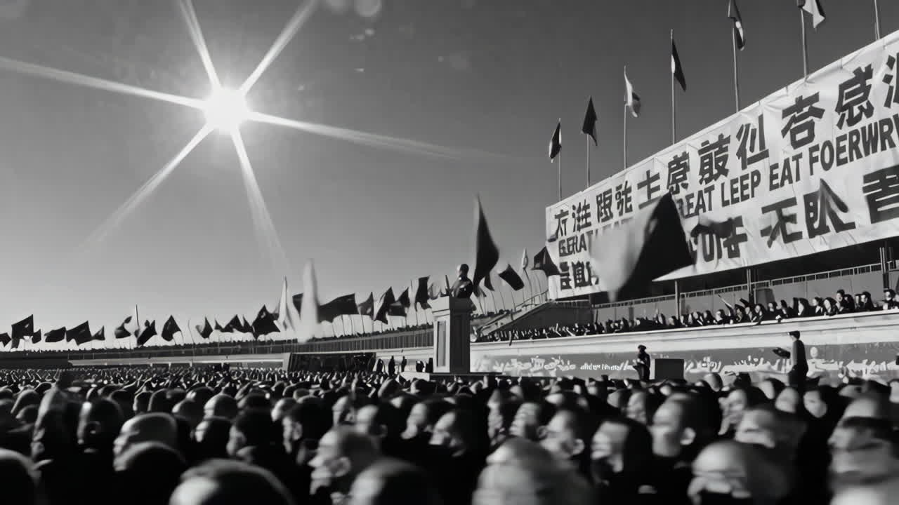 Large Crowd at a Political Rally in China