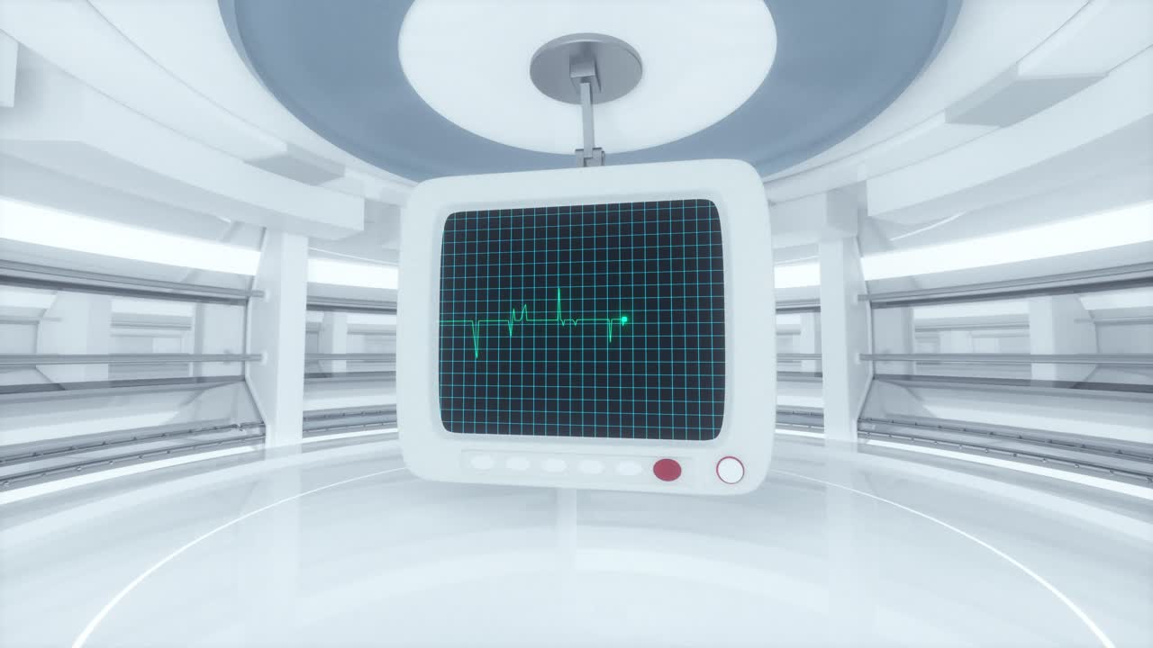 Heartbeat line with white monitor,white background, 3d rendering.