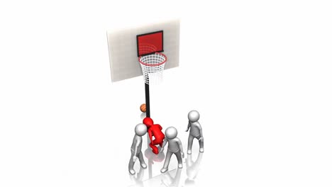 3D-Männer-Spielen-Basketball