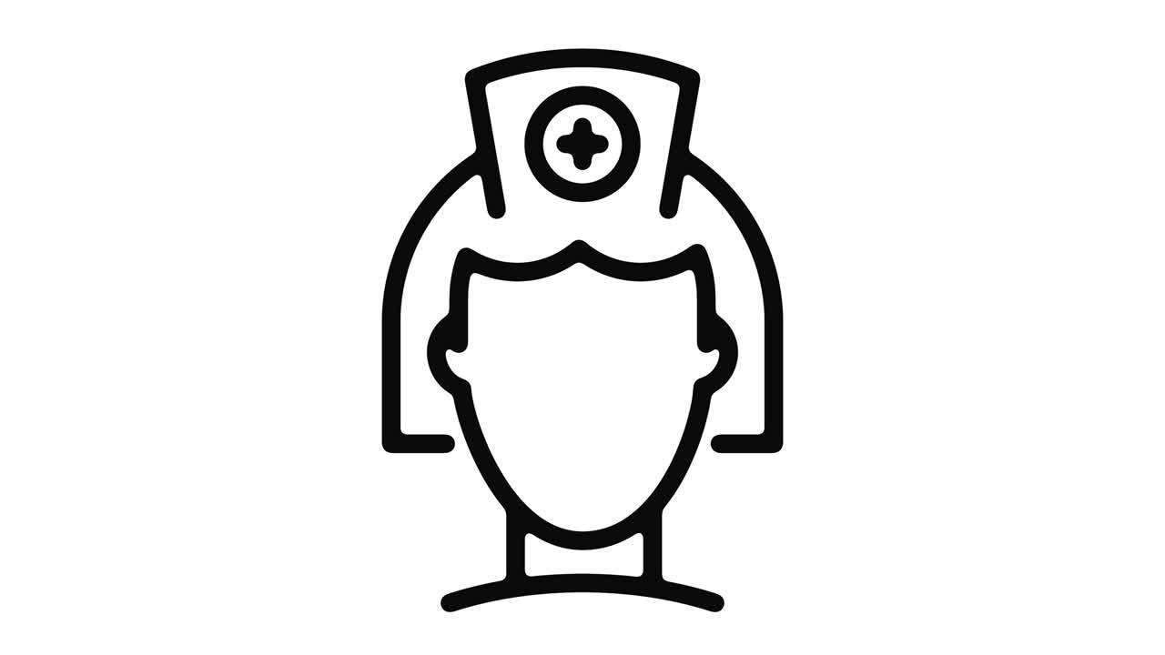 línea de enfermería gráfico de movimiento