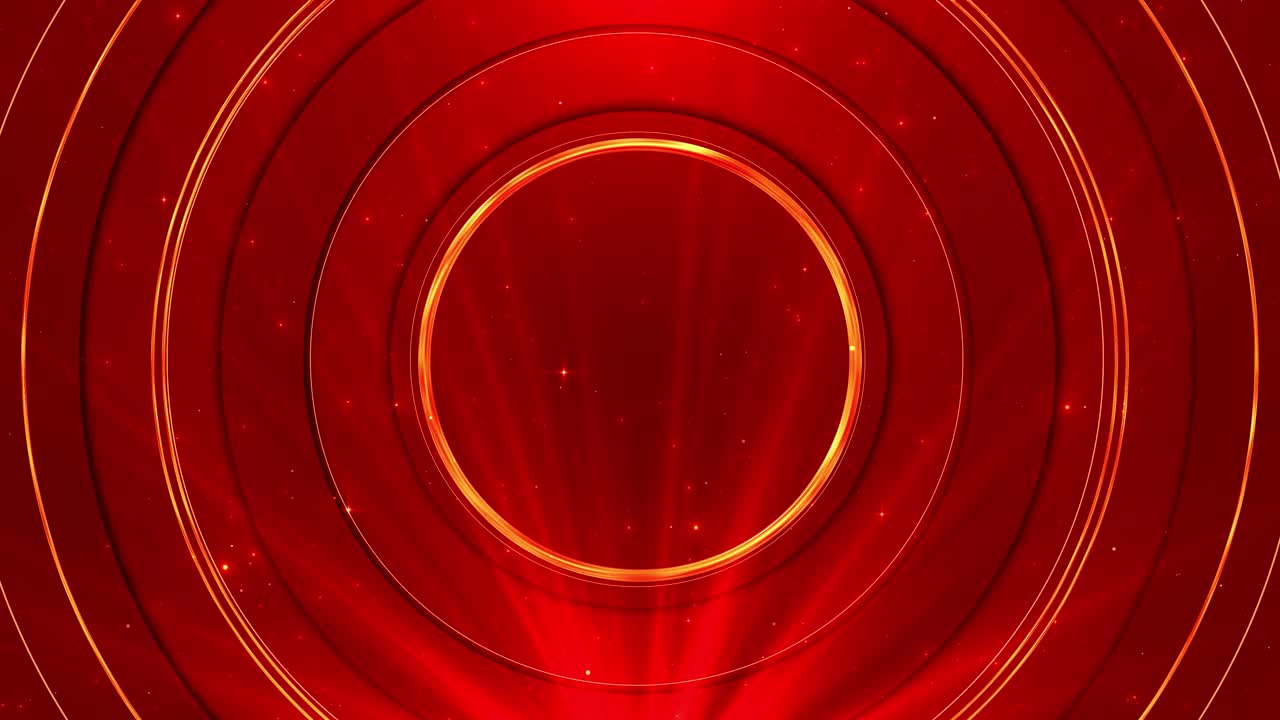 Luxury geometric circle red shining award ceremony stage party stage glitter animation stars lights