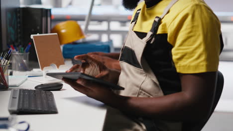 vertical video black engineer develops power optimization models in solar panel production