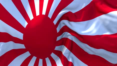 japan army and navy flag waving in wind slow motion animation . 4k realistic fabric texture flag smooth blowing on a windy day continuous seamless loop background.