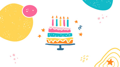 평평한 디자인의 모션 그래픽 최소한의 생일 인스타그램 게시물