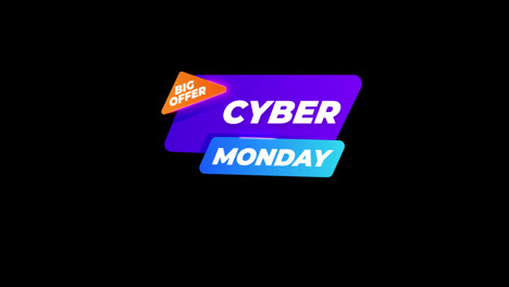 Cyber-Monday-sale-sign-banner-for-promo-video.-Sale-badge.-Special-offer-discount-tags-with-Alpha-Channel-transparent-background.