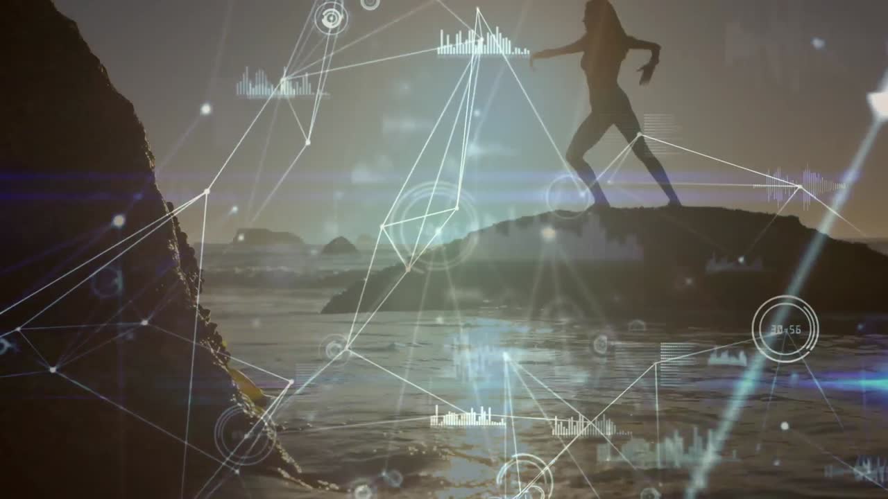 요가를 연습하는 백인 여성에 대한 데이터 처리 및 연결 네트워크의 활성화