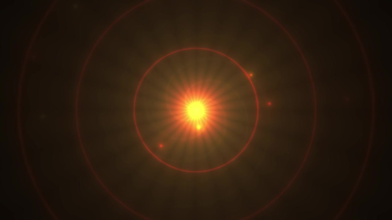 Abstract Glowing Sunburst with Pulsing Light Rings