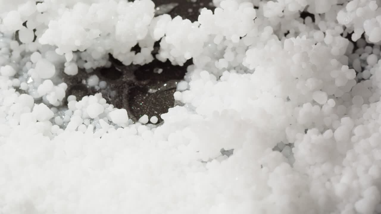 Close-up view of hail