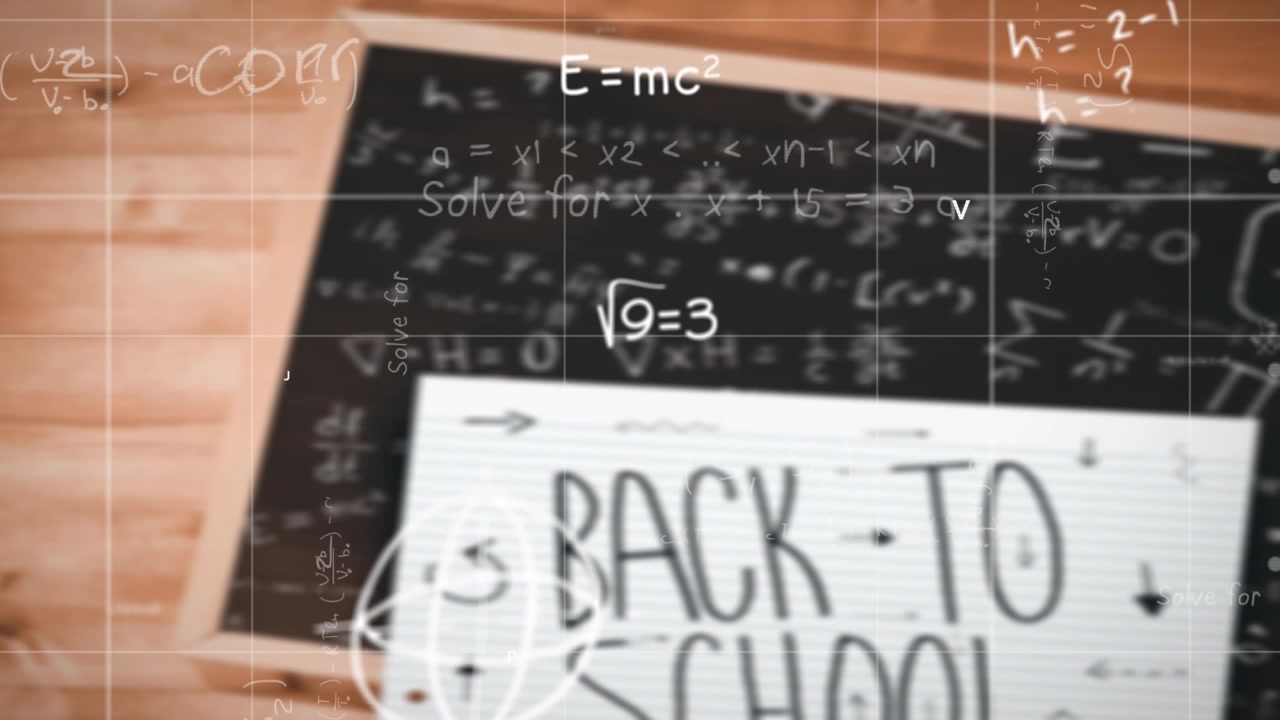 Back to School Message with Animated Mathematical Equations