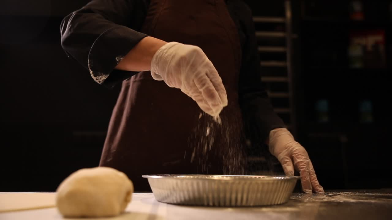 Chef preparing dough