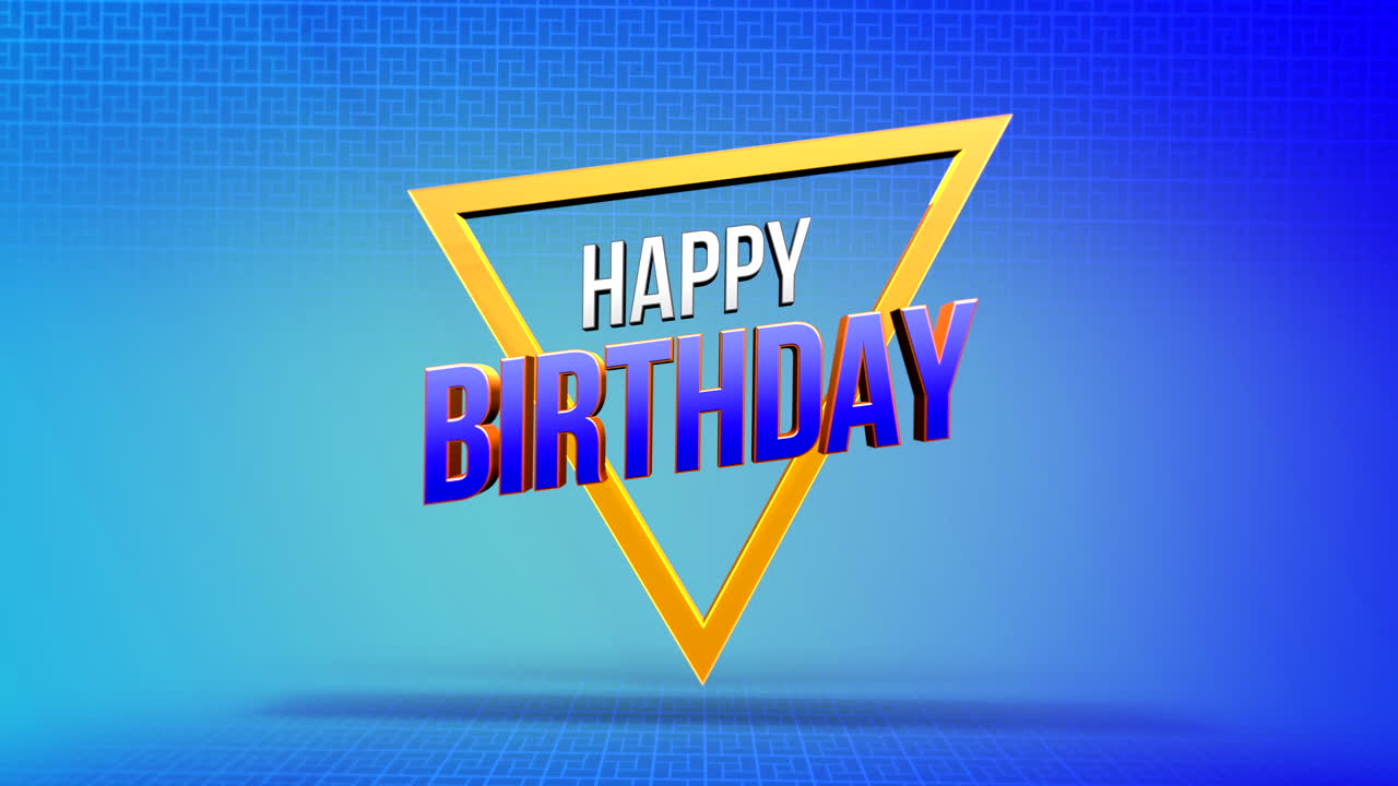 celebrar con un vibrante triángulo de cumpleaños en el fondo de gradiente