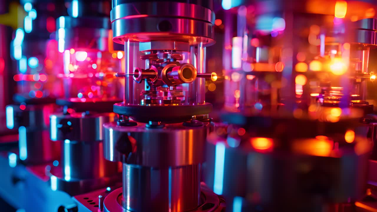 Close-up view of complex scientific machinery