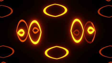 neon shapes bright multi-colored rotating on a black background