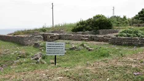 ancient ruins of historic roman bath at cape kaliakra in bulgaria