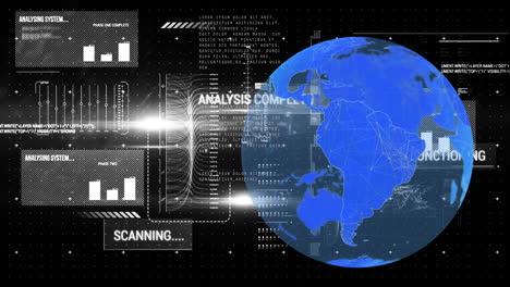 animación del procesamiento de datos en todo el mundo