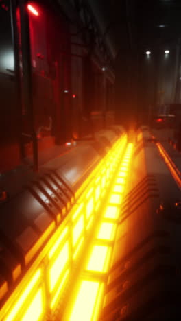 futuristic corridor with glowing lights