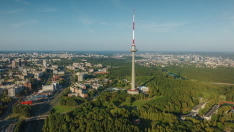 beautiful aerial hyperlapse over lazdynai district, vilnius, lithuania, baltic states