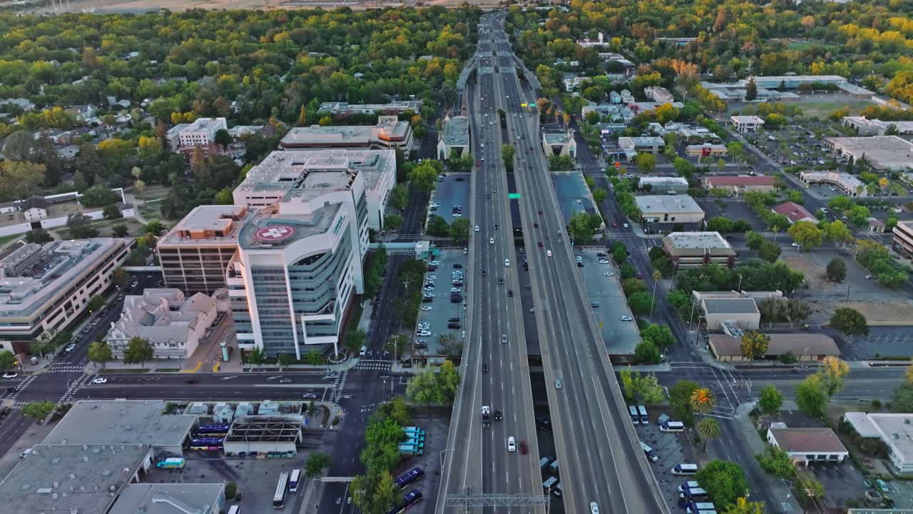 Aerial View of downtown area of Sacramento