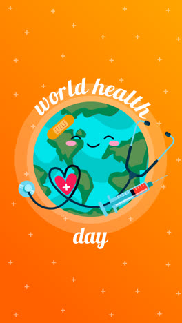 motion graphic of flat design world health day background