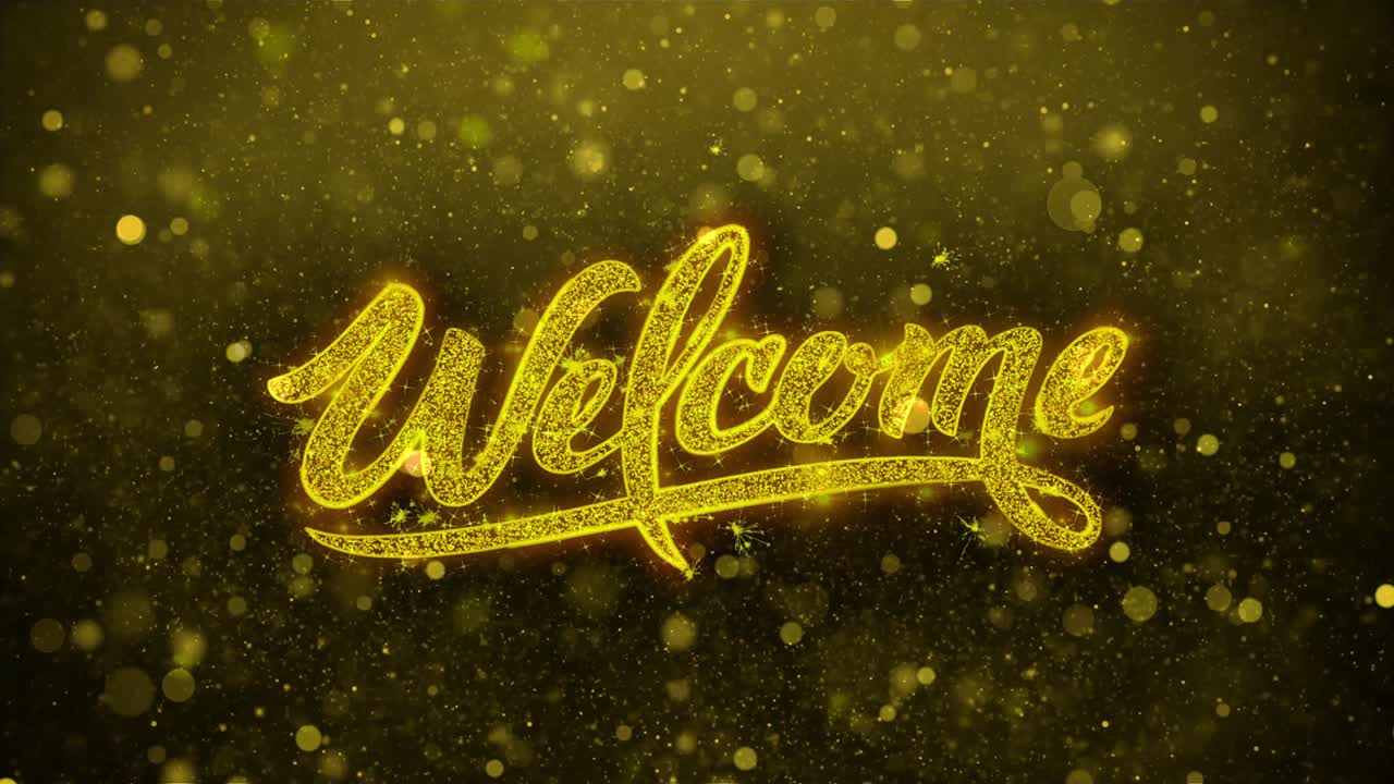 Design Grafico di Benvenuto con Effetto Glitter