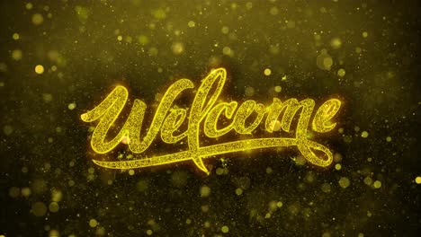 welcome graphic design with glitter effect