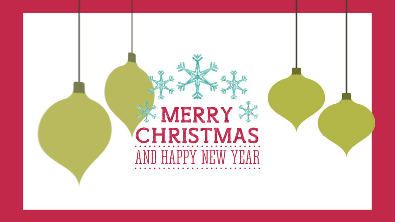 공이 매달린 메리 크리스마스 카드