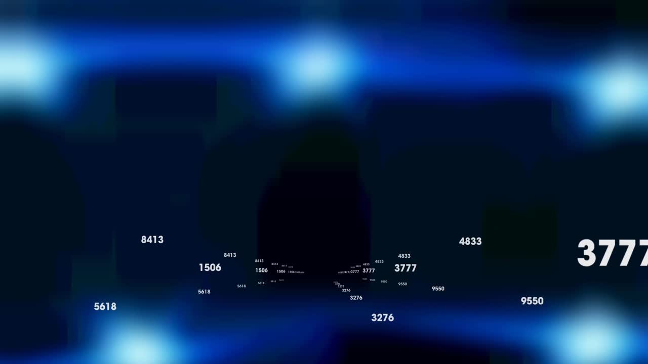 파란색 배경에 숫자를 가진 사람 아이콘의 애니메이션