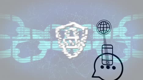 animación del procesamiento de datos sobre el icono del candado