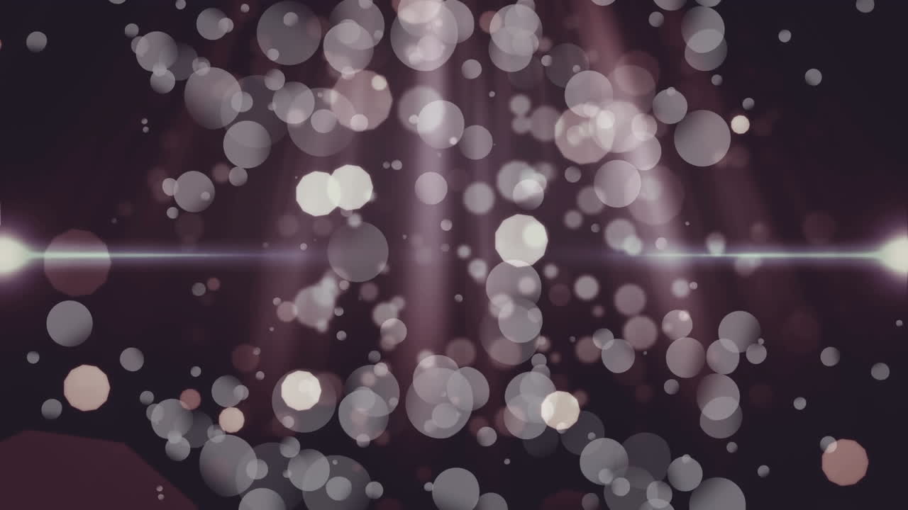 el video compuesto digital presenta dos burbujas brillantes que se cruzan con rayos luminosos.