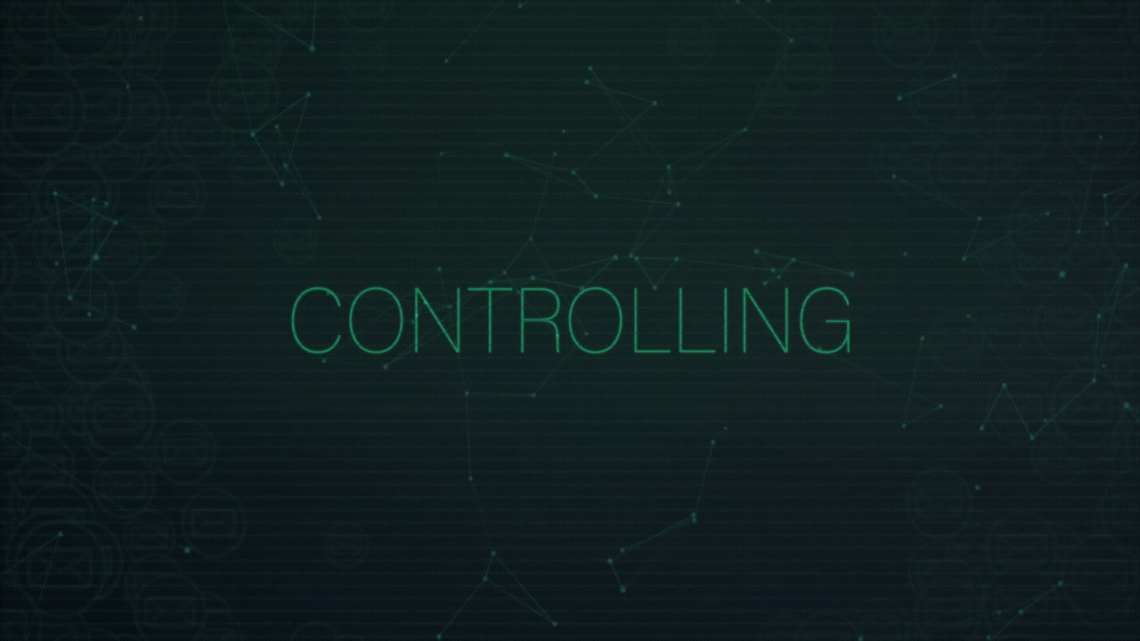 control de texto a través de conexiones de red digital y animación de puntos de datos