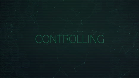 control de texto a través de conexiones de red digital y animación de puntos de datos