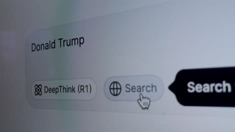 search interface with deepthink and donald trump query