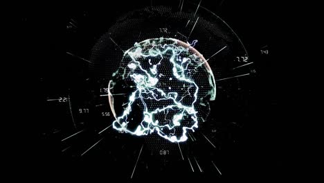 Animation-of-spinning-globe-and-network-of-connections-on-black-background