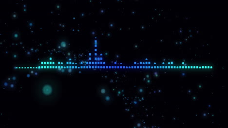 animación de puntos de sonido que se mueven sobre puntos de luz.