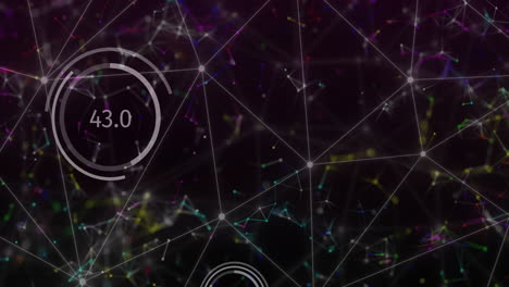 animación de la red de conexiones sobre el procesamiento de datos sobre fondo negro