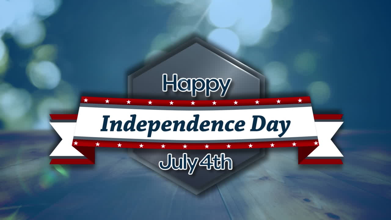 confeti colorido cayendo sobre el texto del día de la independencia contra un fondo azul