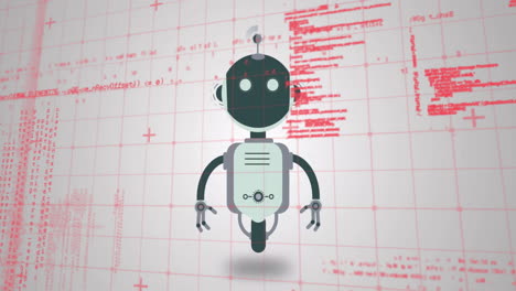 animation of robot icon over data processing