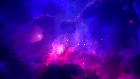 Cielo-De-Fantasía-Púrpura-Con-Nubes-Y-Estrellas