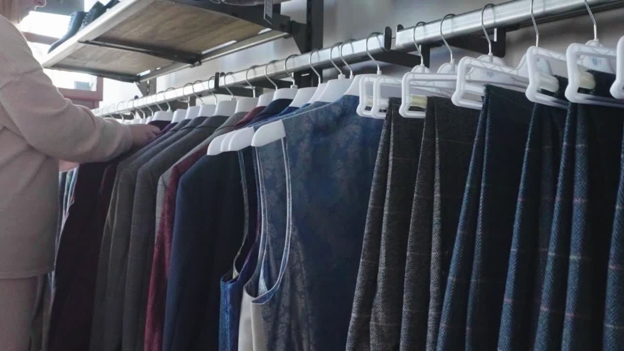 Inside retail tartan store