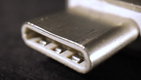 macro close up of a usb type- c thunderbolt flash memory drive