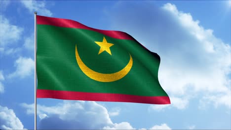 mauritania flag waving in the wind