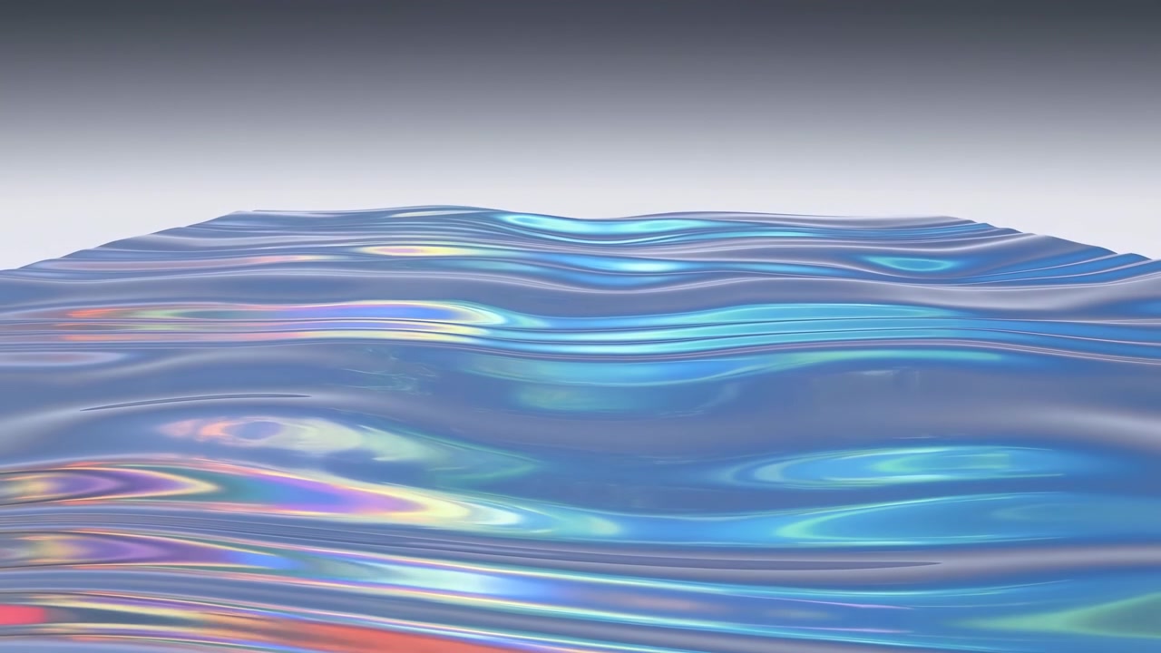 Una tranquilla scena subacquea con increspature e riflessi di luce su una superficie d'acqua, vista dall'alto. La composizione serena e dinamica evidenzia la pulizia e la purezza.